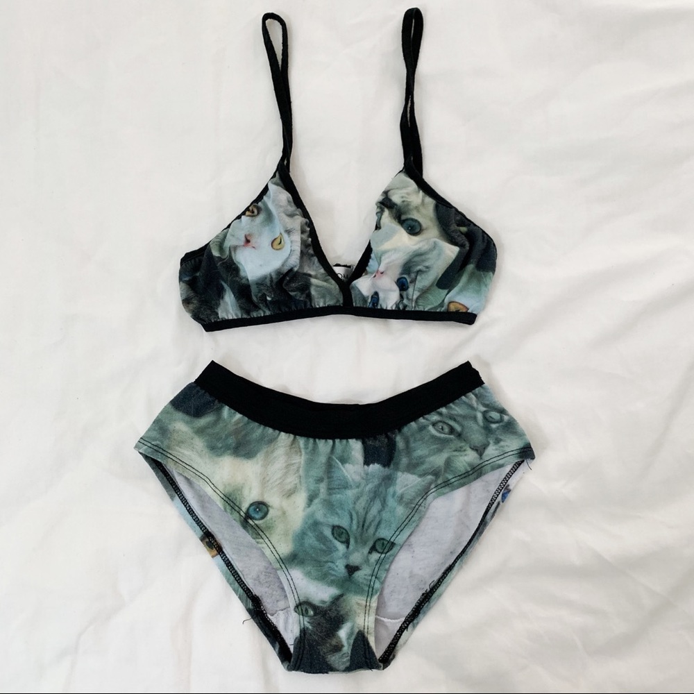 Out From Under Cats Bralette & Panty Set